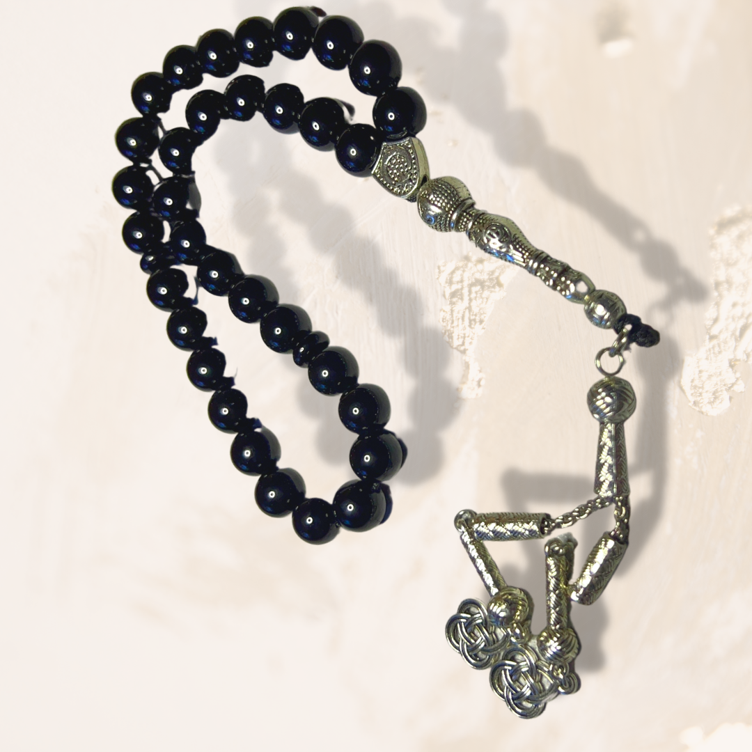 BLACK AGATE STONE TASBIH